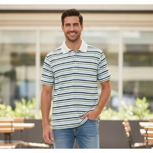 Peter Millar Summer Comfort Polo Golf Shirt Striped Mens Size L